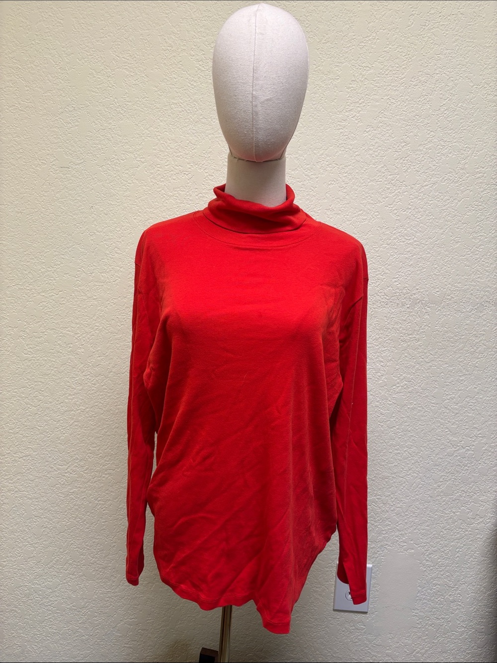 Jones New York Red Long Sleeve Turtleneck Top